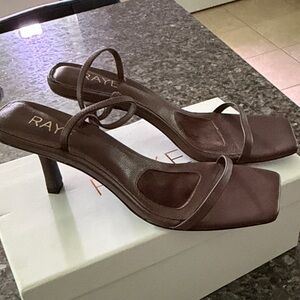 RAYE Chocolate Brown Strappy Heels